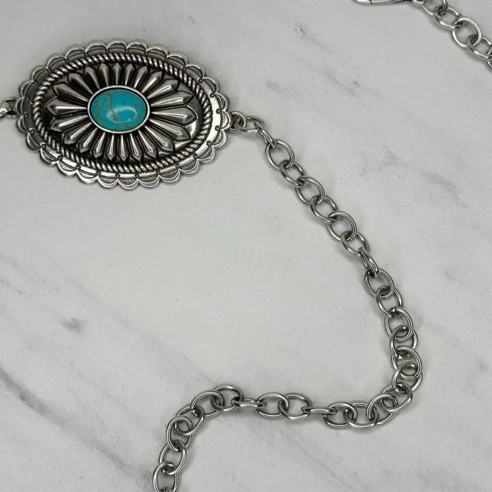 Ariat Faux Turquoise Concho Belt Small/Medium (S/M) ✨